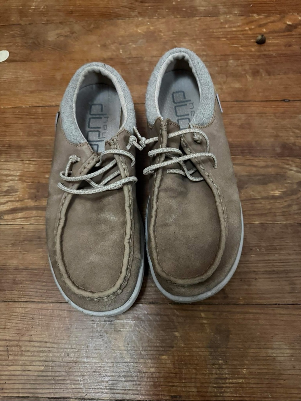 Hey Dude Kids Moccasins in Taupe Brown